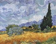 Vincent Van Gogh A Wheatfield,with Cypresses Spain oil painting artist